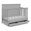Storkcraft Homestead 4 in 1 Convertible Crib with Drawer in Pebble Gray