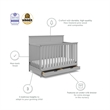 Storkcraft Homestead 4 in 1 Convertible Crib with Drawer in Pebble Gray