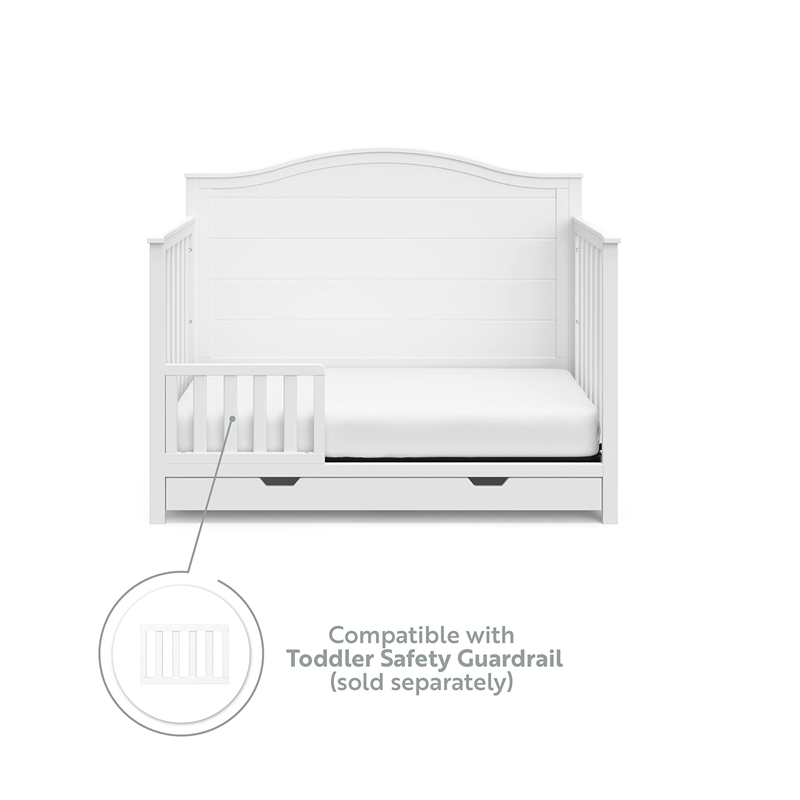 Storkcraft Moss 4 in 1 Convertible Crib with Drawer in White