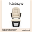 Stork Craft Hoop Glider and Ottoman in Black and Beige