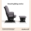 Stork Craft Tuscany Glider and Ottoman in White with Beige Cushions