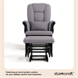 Stork Craft Tuscany Glider and Ottoman in White with Beige Cushions