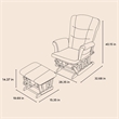 Stork Craft Tuscany Glider and Ottoman in White with Beige Cushions