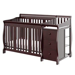 Stork Craft 4-in-1 Portofino Crib & Changer Combo in Espresso