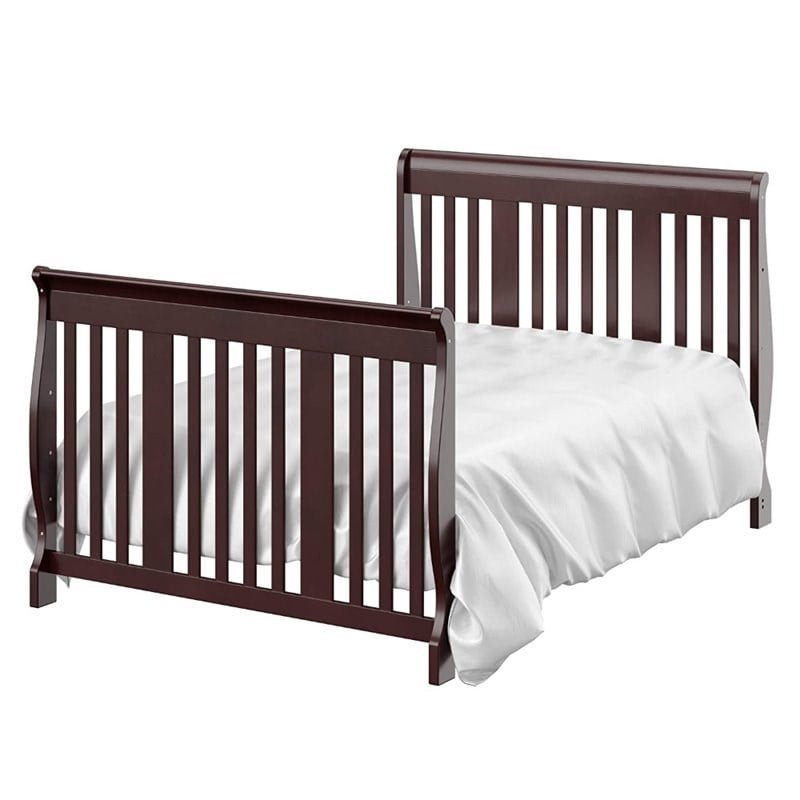 Stork Craft 4-in-1 Portofino Crib & Changer Combo in Espresso
