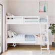 Stork Craft Long Horn Solid Wood Twin over Twin Bunk Bed in White