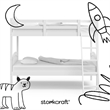 Stork Craft Long Horn Solid Wood Twin over Twin Bunk Bed in White