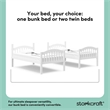 Stork Craft Long Horn Solid Wood Twin over Twin Bunk Bed in White