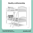 Stork Craft Long Horn Solid Wood Twin over Twin Bunk Bed in White