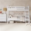 Stork Craft Long Horn Solid Wood Twin over Twin Bunk Bed in White