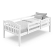 Stork Craft Long Horn Solid Wood Twin over Twin Bunk Bed in White