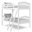 Stork Craft Long Horn Solid Wood Twin over Twin Bunk Bed in White