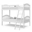 Stork Craft Long Horn Solid Wood Twin over Twin Bunk Bed in White