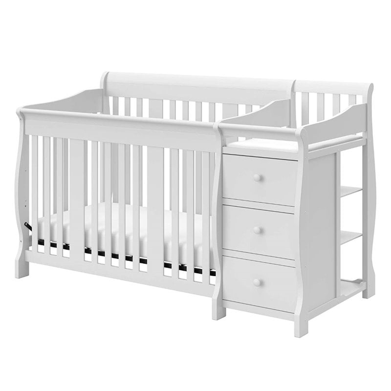 Stork Craft 4-in1 Portofino Crib & Changer Combo in White