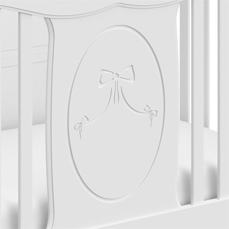 Stork Craft Princess Fixed Side Convertible Crib in White