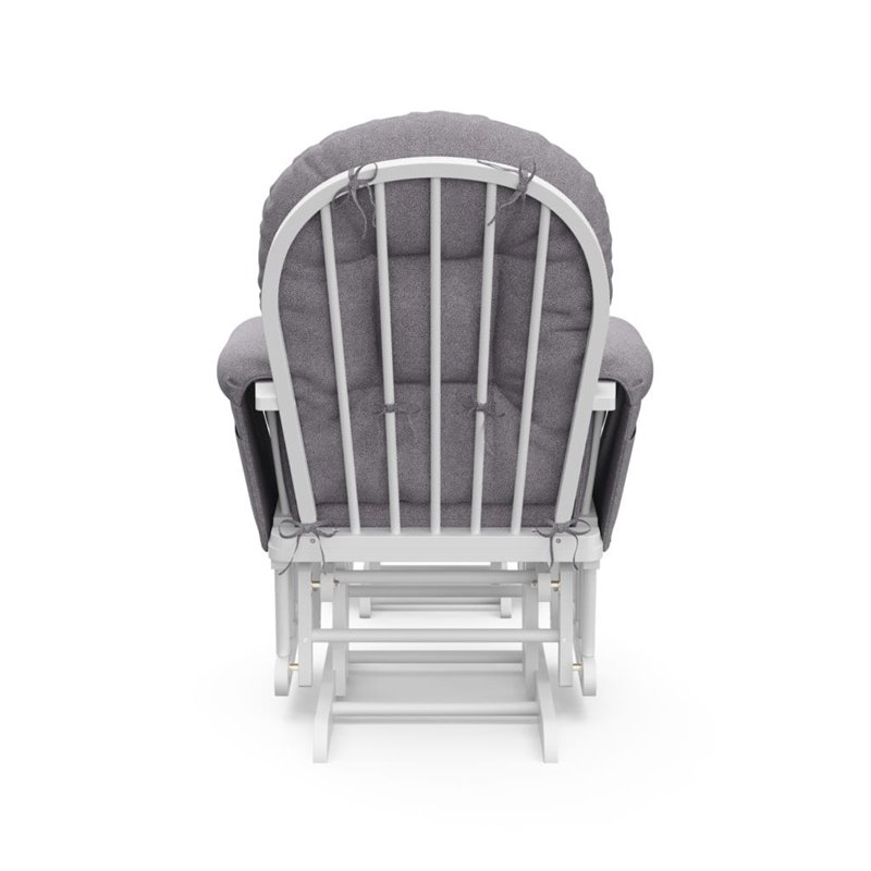 Storkcraft White Slate Hoop Glider with Ottoman in Gray Swirl