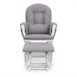 Storkcraft White Slate Hoop Glider with Ottoman in Gray Swirl