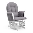 Storkcraft White Slate Hoop Glider with Ottoman in Gray Swirl