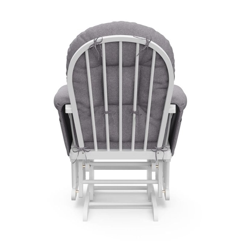 Storkcraft White Slate Hoop Glider with Ottoman in Gray Swirl