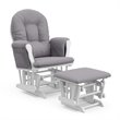 Storkcraft White Slate Hoop Glider with Ottoman in Gray Swirl