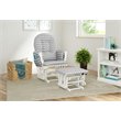 Storkcraft White Frame Hoop Glider with Ottoman in Chevron