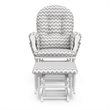 Storkcraft White Frame Hoop Glider with Ottoman in Chevron