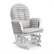 Storkcraft White Frame Hoop Glider with Ottoman in Chevron