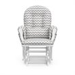Storkcraft White Frame Hoop Glider with Ottoman in Chevron