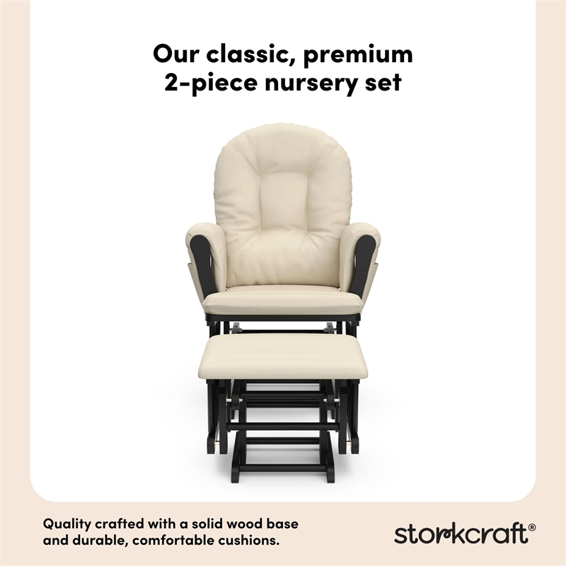 Stork Craft Hoop Custom Glider and Ottoman in White/Pink Blush Twirl