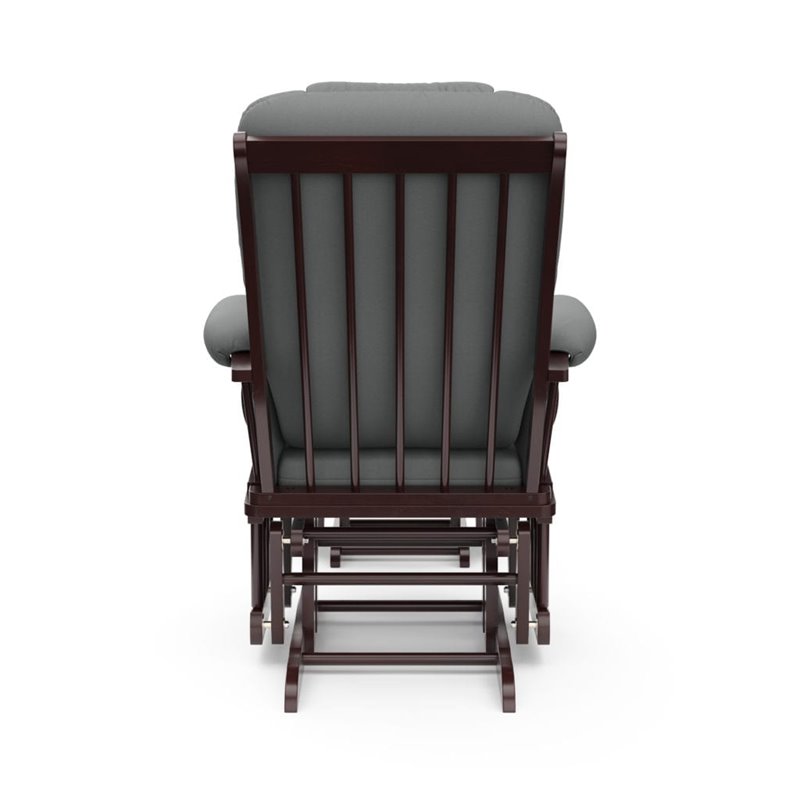 Stork Craft Custom Tuscany Glider and Ottoman in Espresso and Gray
