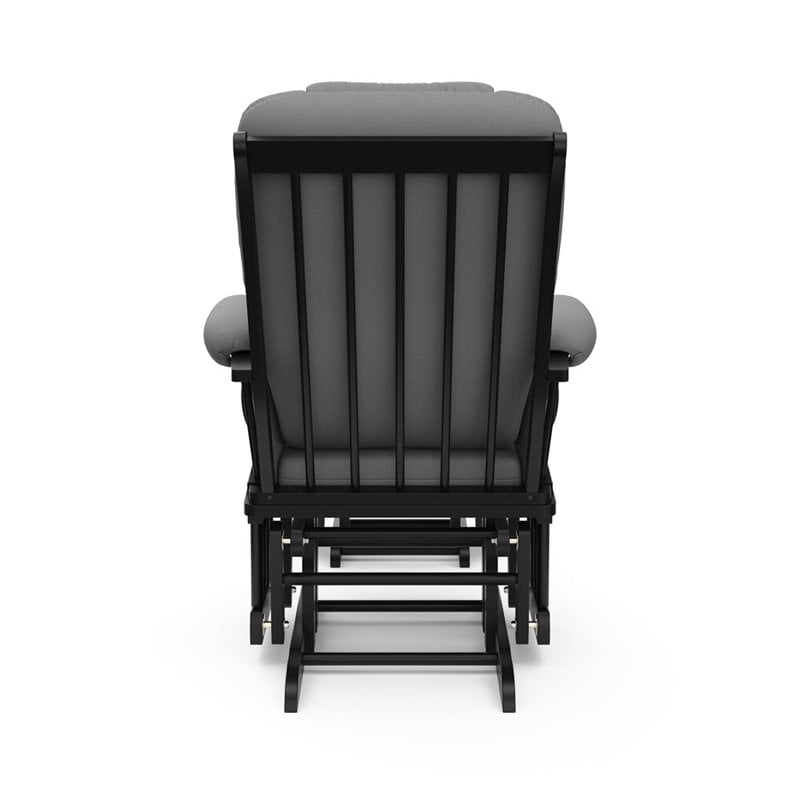 Stork Craft Custom Tuscany Glider and Ottoman in Black and Grey
