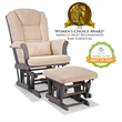 Stork Craft Tuscany Custom Glider and Ottoman in Gray and Beige