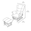 Stork Craft Tuscany Custom Glider and Ottoman in Gray and Beige