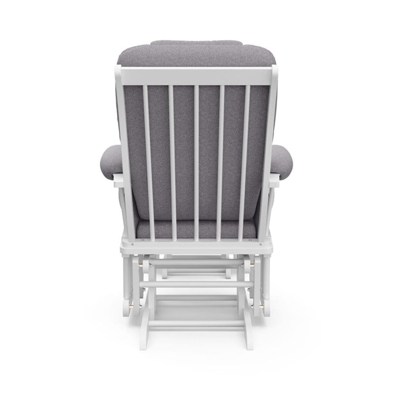 Stork Craft Tuscany Custom Glider and Ottoman in White and Slate Gray