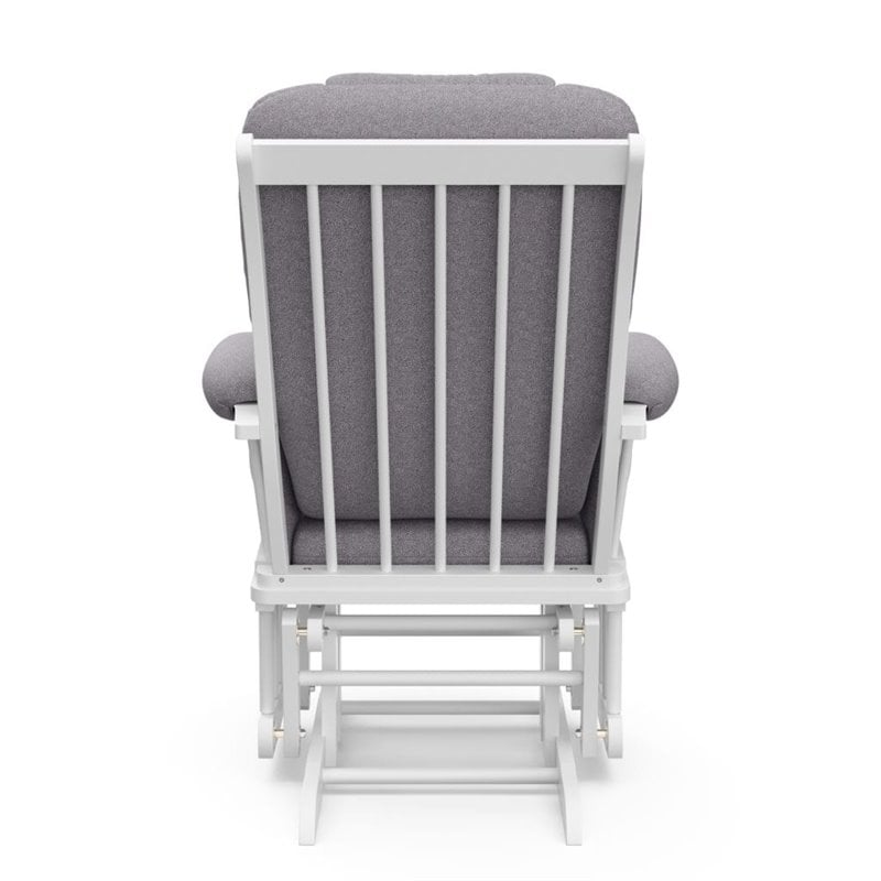 Stork Craft Tuscany Custom Glider and Ottoman in White and Slate Gray
