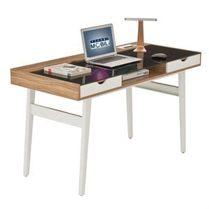 Techni Mobili Compact Computer Desk in Walnut