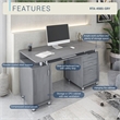 Small Computer Desk in Gray