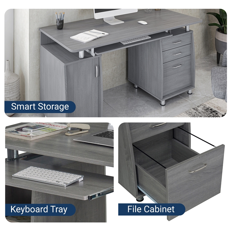 Small Computer Desk in Gray