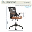 Techni Mobili Mid-Back Mesh Task Office Chair in Brown