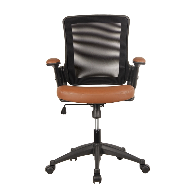 Techni Mobili Mid-Back Mesh Task Office Chair in Brown