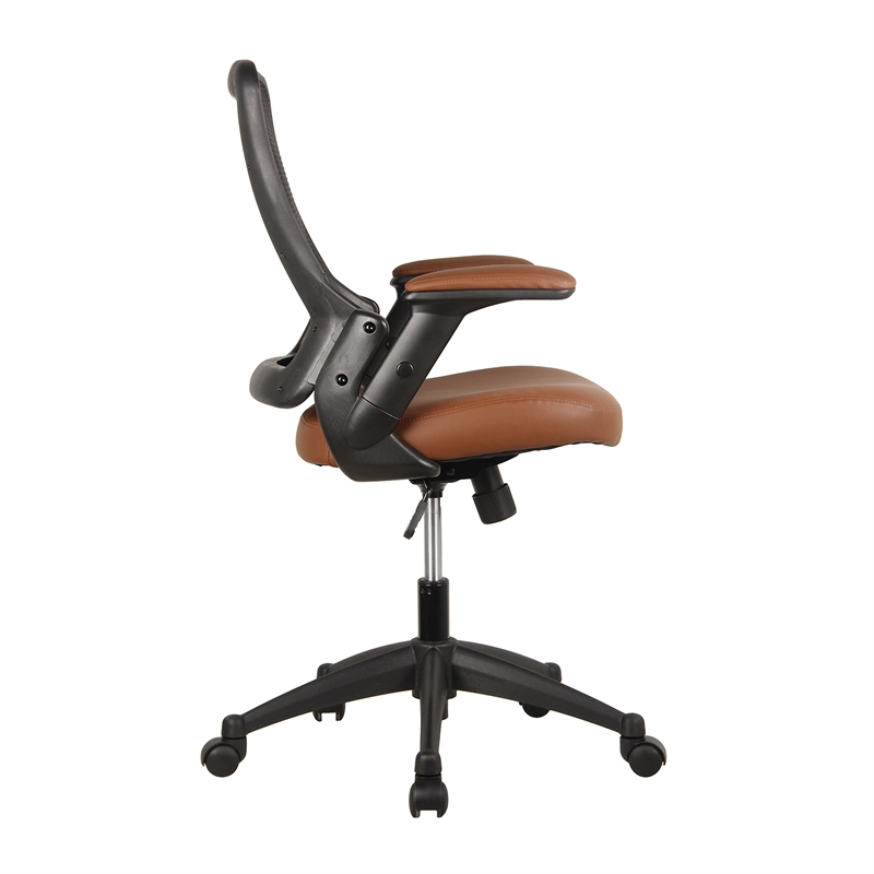 Techni Mobili Mid-Back Mesh Task Office Chair in Brown