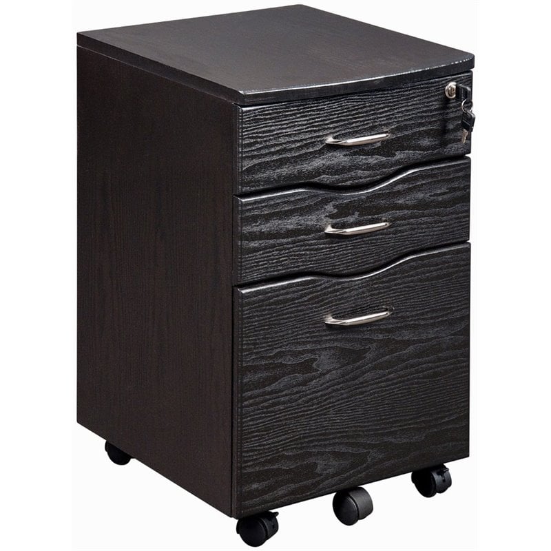 Techni Mobili 3 Drawer Mobile File Cabinet in Espresso