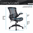 Techni Mobili Mid Back Mesh Adjustable Office Chair in Black