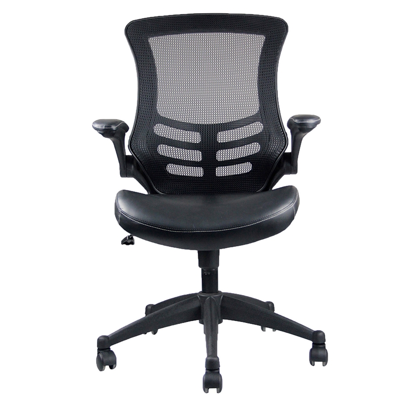 Techni Mobili Mid Back Mesh Adjustable Office Chair in Black