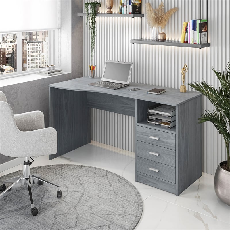 Techni Mobili Classic Writing Desk in Gray
