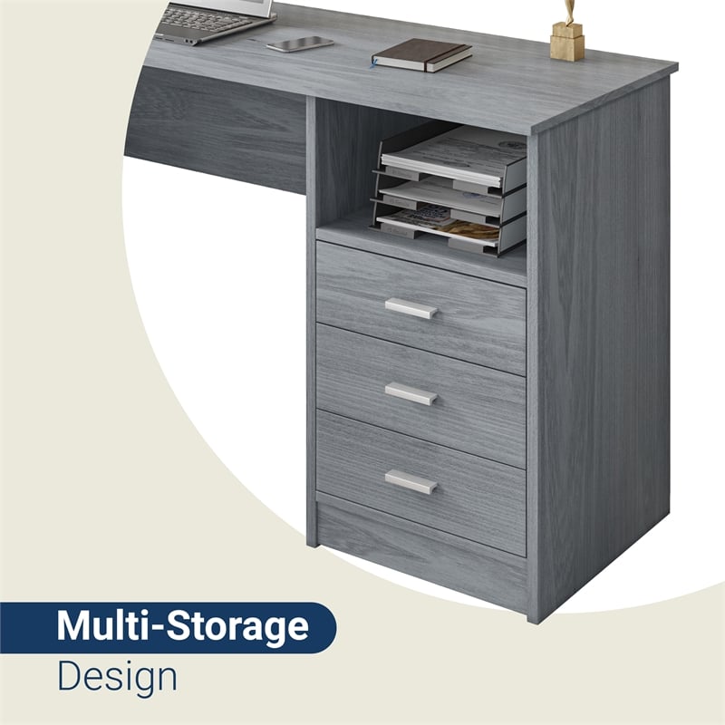 Techni Mobili Classic Writing Desk in Gray