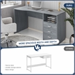 Techni Mobili Classic Writing Desk in Gray