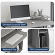 Techni Mobili Engineered Wood 2-Drawers Computer Desk with Keyboard Tray in Gray