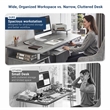 Techni Mobili Engineered Wood 2-Drawers Computer Desk with Keyboard Tray in Gray