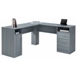Techni Mobili Engineered Wood L-Shaped Computer Desk with Storage in Gray